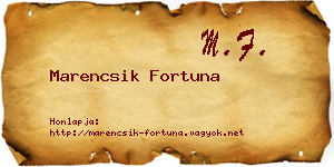 Marencsik Fortuna névjegykártya